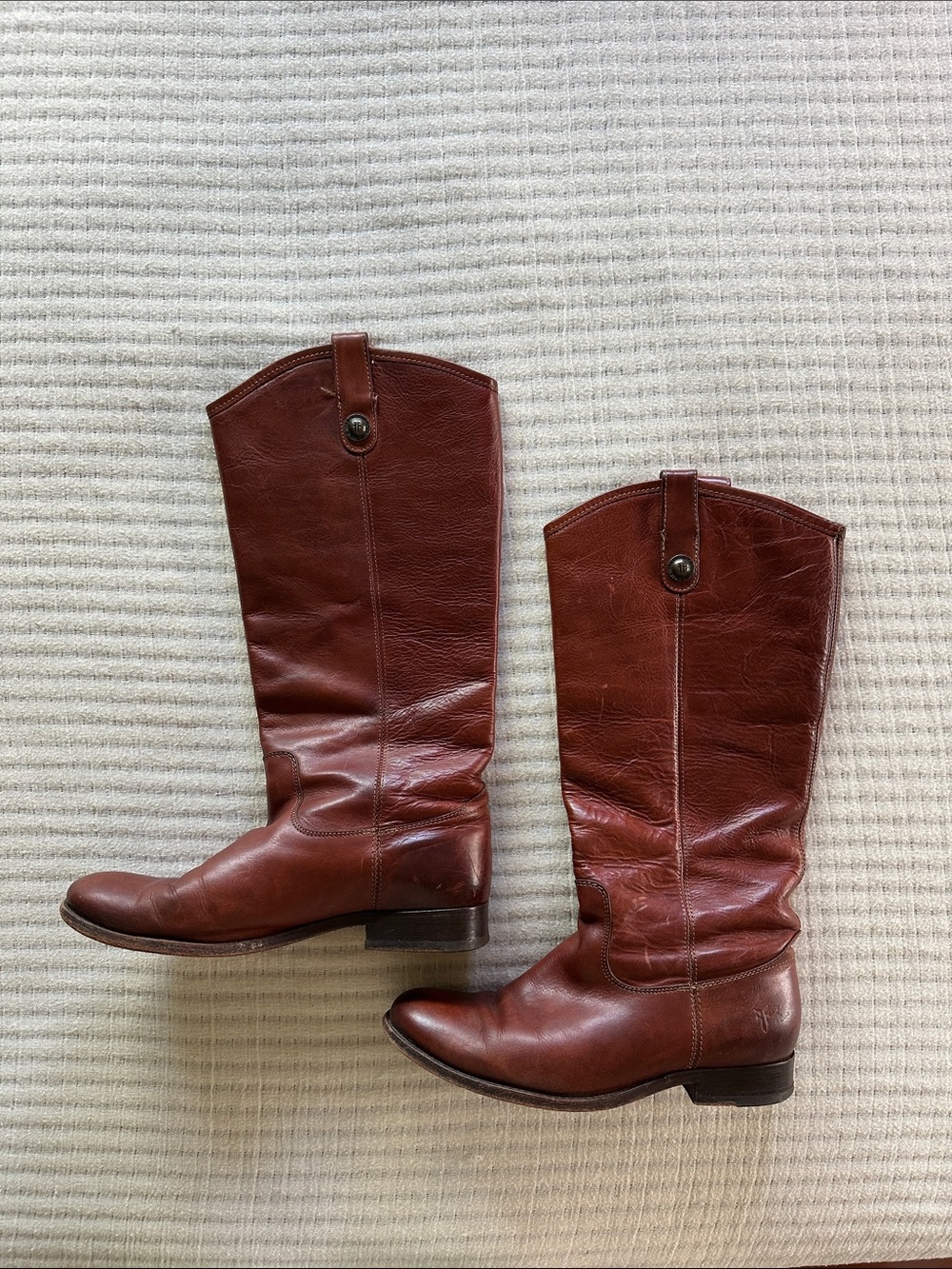 Frye “Melissa” Brown Leather Knee-High Riding Boots - Women - Picture 9 of 11